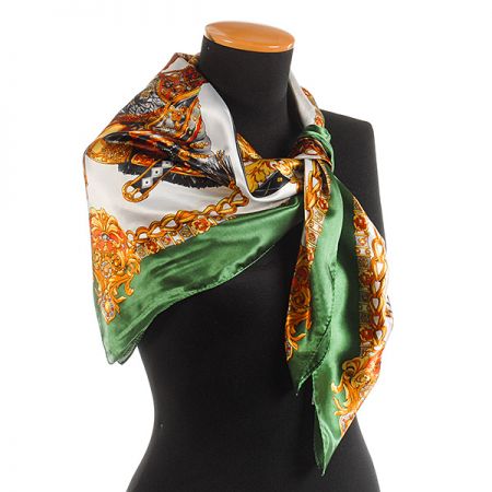Šátek hedvábí/viskoza zelený