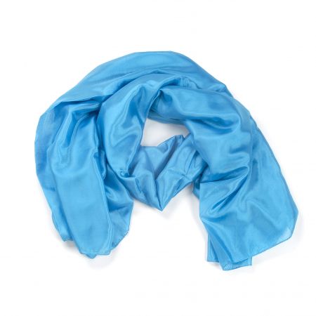 Hedvábný šál jednobarevný tmavší modrý