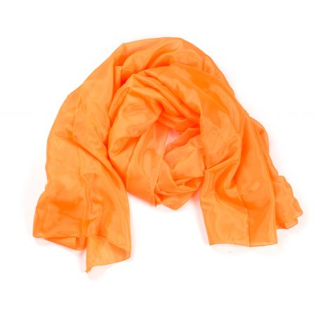 Hedvábný šál jednobarevný neon oranžový