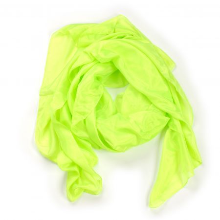 Hedvábný šál jednobarevný neon žlutozelený