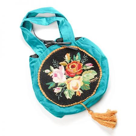 Originální taška design Marlen výšivka tyrkysová