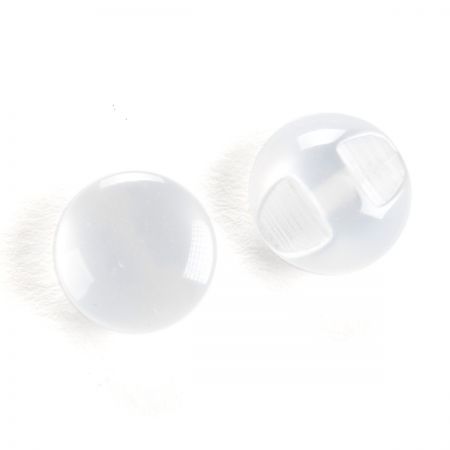 Knoflík půlkulatý bílý s krčkem plast 18"