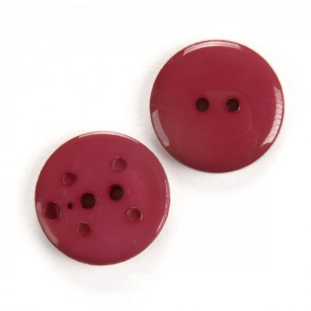 Knoflík plastový kulatý vínový 30"