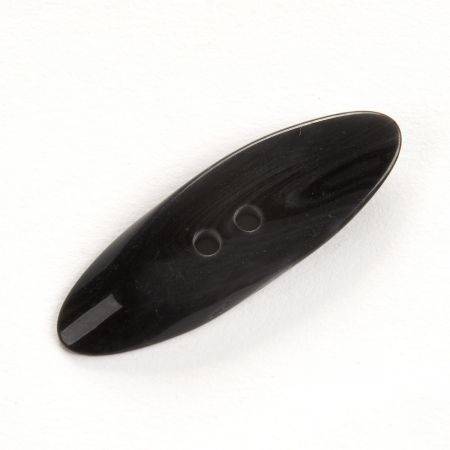 Knoflík plastový elipsa černošedá