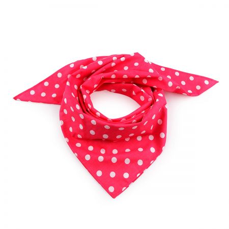 Bavlněný šátek vzor puntík 70×70 cm růžová/bílá