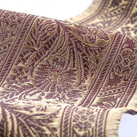 Orientální žakárová porta s kovovým vláknem tm.hnědá