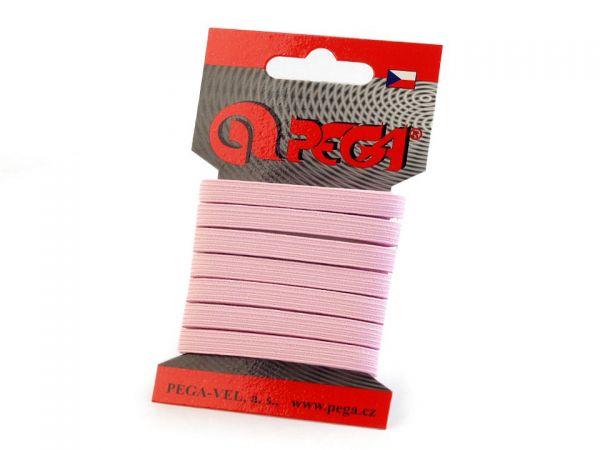 Guma prádlová barevná 6,6 mm světle růžová