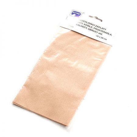 Záplata zažehlovací textilní rozměr 43×20 cm krémová