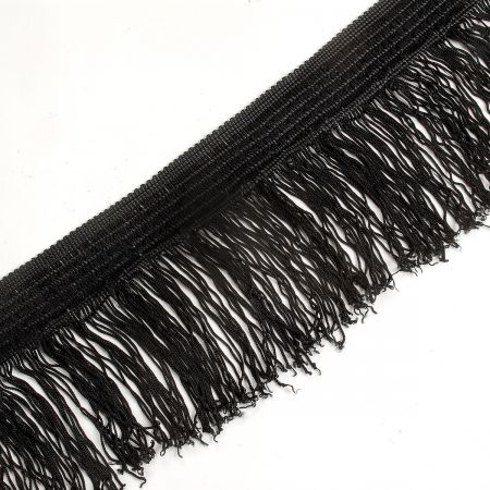 Třásně se zdobným lemem černé 14cm