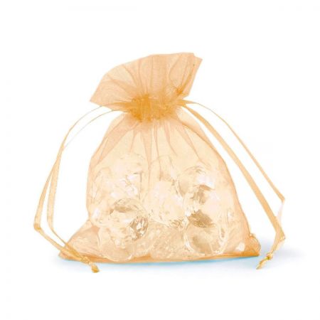 Dárkový pytlík organzový zlatý, 9,5×12 cm