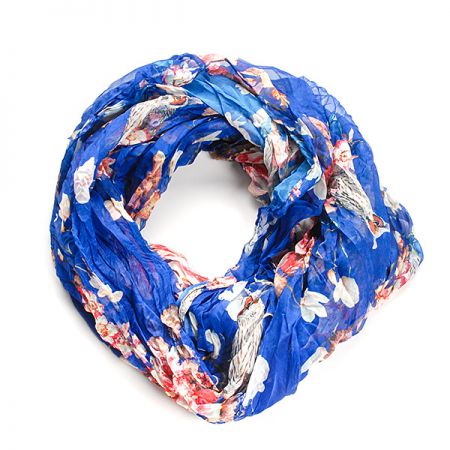 Šál tunel šifón malej sovy kráľovská modrá