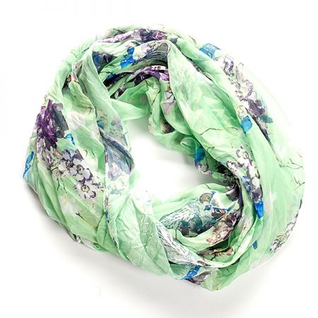 Šál tunel šifón malej sovy trávovo zelená