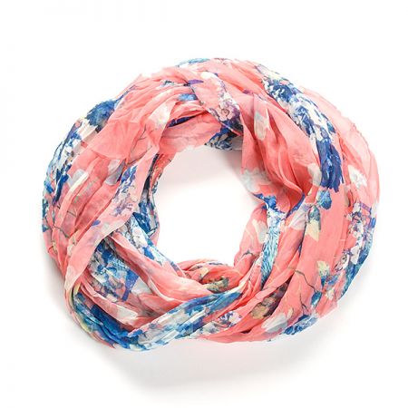 Šál tunel šifón malej sovy lososová