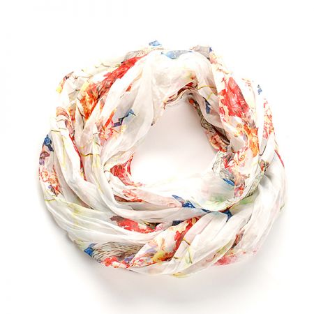 Šál tunel šifón malej sovy slonová kosť