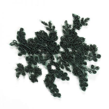 Krajková květinová aplikace tm.zelená