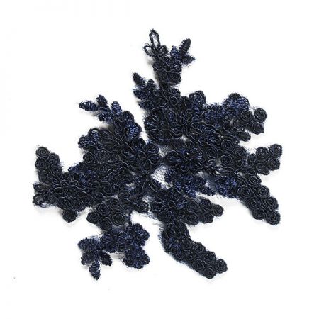 Krajková květinová aplikace tmavě modrá