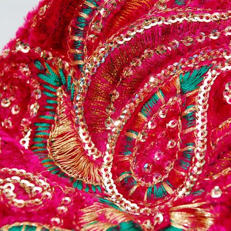 Porta vyšívaný samet flitrové aplikace fuchsiová