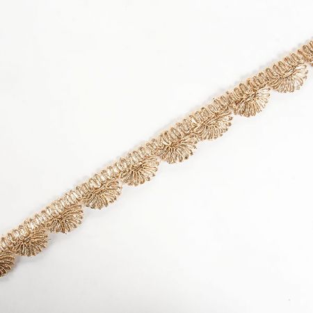 Stuha rexová výšivka na tylu vlnky zlatá