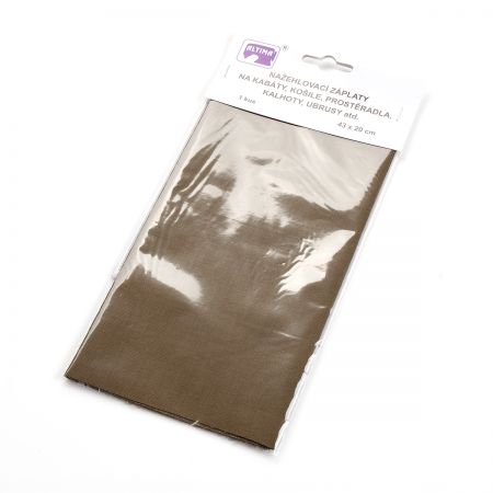 Záplata zažehlovací textilní rozměr 43×20 cm khaki