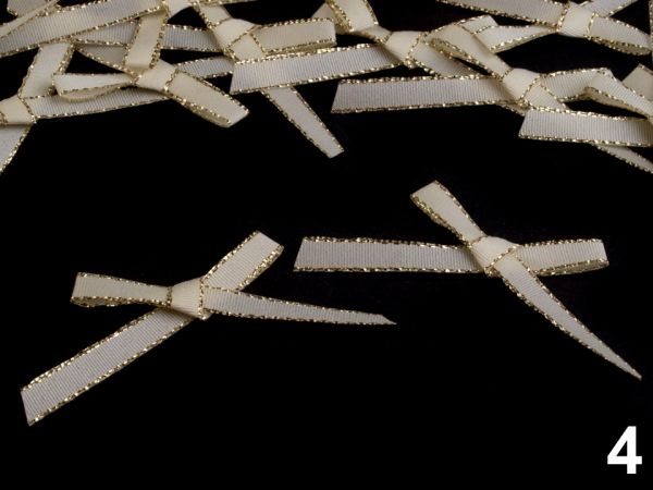 Svatební mašličky šamapň/zlatá šíře 40 mm (20 ks)