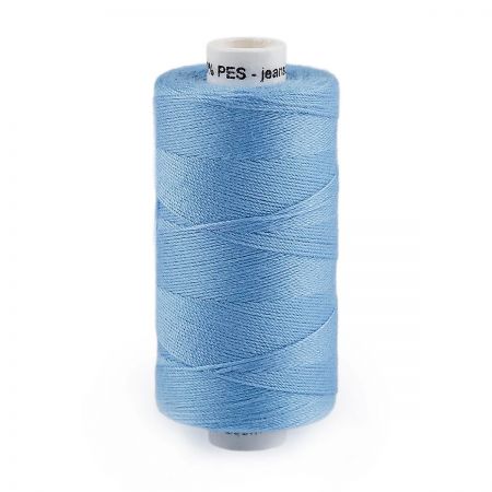 Nitě jeans 30×3 tex, 100% PES, návin 200 m, sv. modrá