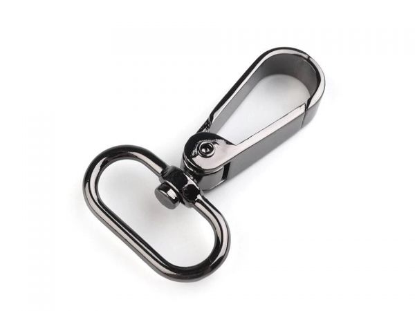 Karabina kov průvlak 25mm nikl černý