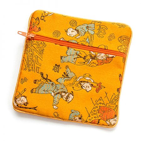 Elegantná brokátová taštička sýto žltá