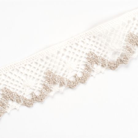 Krajka lemovací lněná bílá/režná