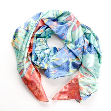 Šála satén malba Iris/květy