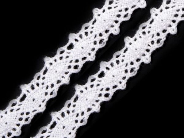 Krajka lem hrubá oboustranná bílá 12mm