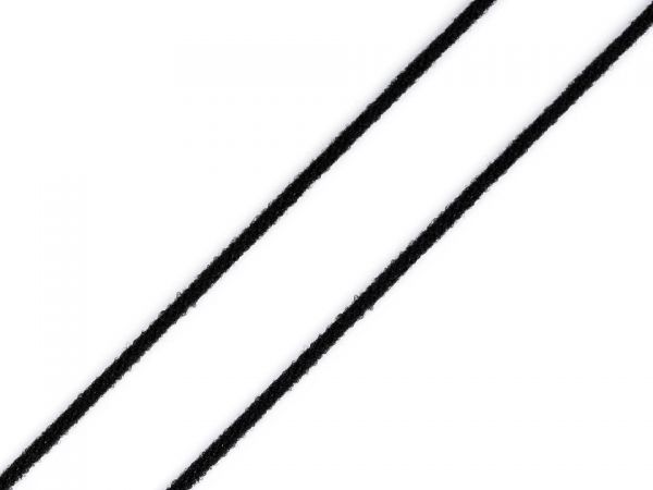 Guma prádlová kulatá měkká 2mm černá