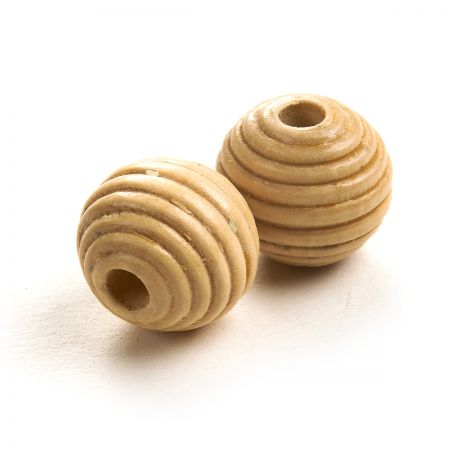 Korálky dřevěné kulaté přírodní sv.hnědá