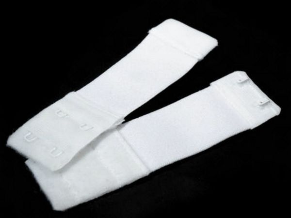 Prodloužení k podprsence šíře 30mm 2 řady 2 očka bílá na gumě