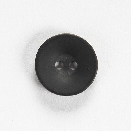 Knoflík plastový dvojdírkový černý matný 17mm