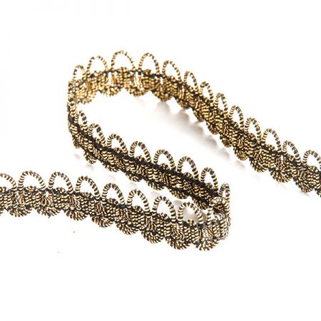 Prámik leonské vlnka 15 mm čiernozlatý