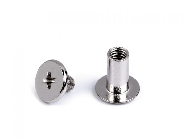 Nýt sřoubovací sedlářský hladký 6mm nikl