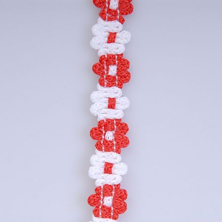 Galónové prámik biela / červená šírka 11 mm