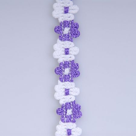 Galónové prámik biela / fialová šírka 11 mm