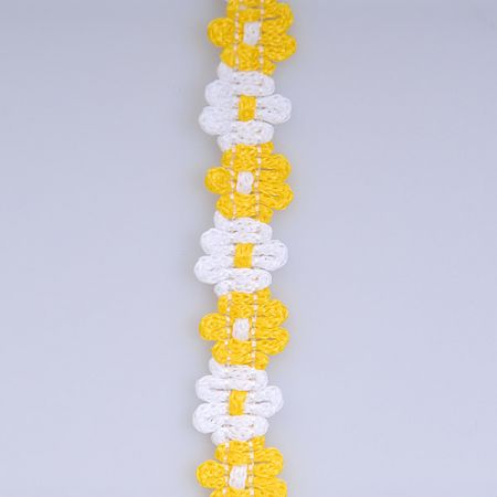 Galonový prýmek bílá/žlutá šíře 11 mm