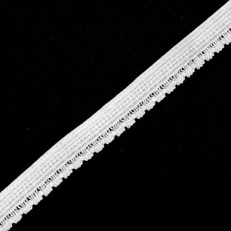 Krajková guma pruženka bílá jemný vzor