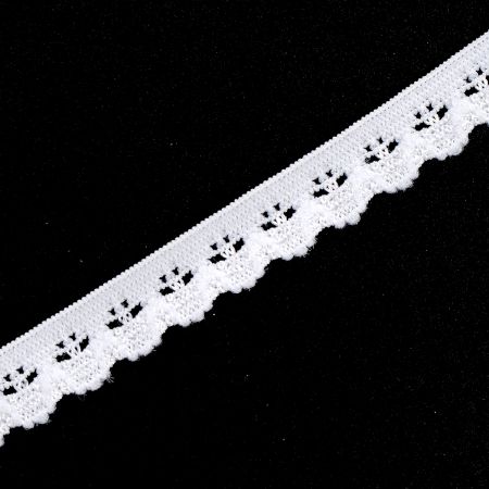 Krajková guma pruženka bílá jemný vlnky