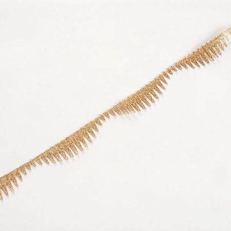 Krajková kovová stuha s flitry vlnky