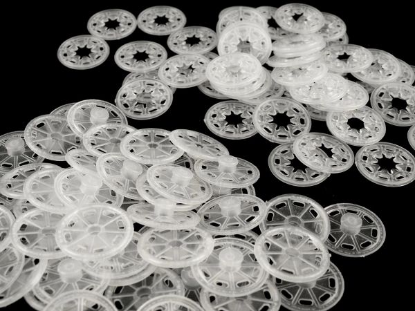 Patentky plastové Ø25 mm transparent