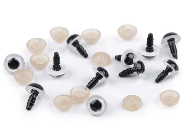 Bezpečnostní oči s pojistkou Ø10 mm bílé