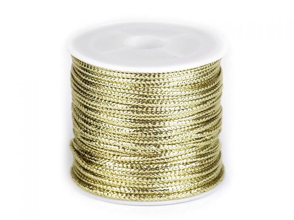 Dutinka leonská s lurexem 2mm zlatá