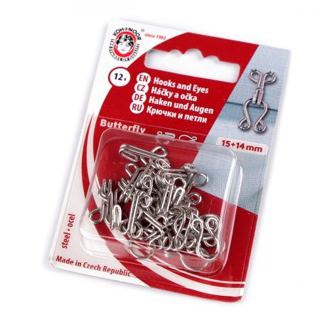 Háček+očko č.1 (15+13mm)  nikl stříbrný