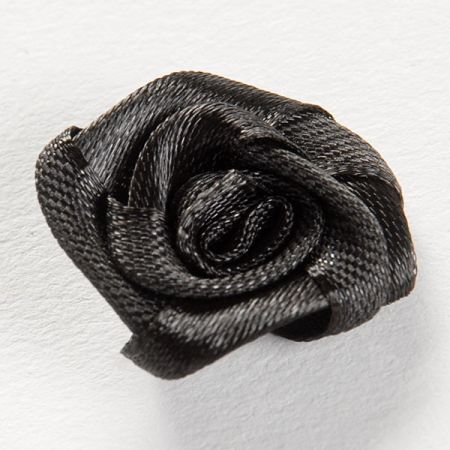 Látková kvetina ruže veľká čierna