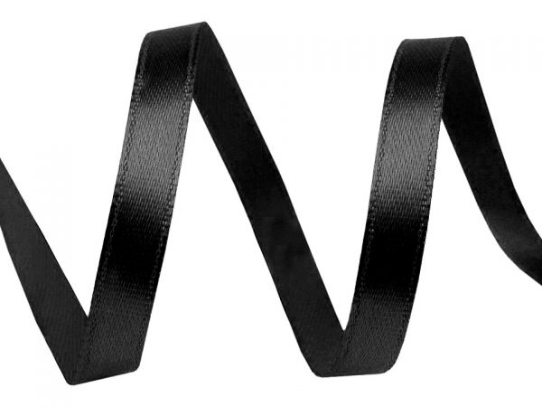 Atlasová stuha šíře 6mm černá