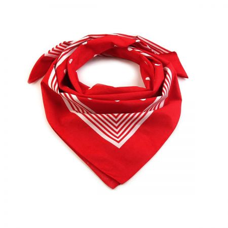 Bavlněný šátek vzor proužek puntík 70x70cm červený