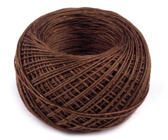 Niť lněná kovářská v plastovém pouzdře hnědá tmavá